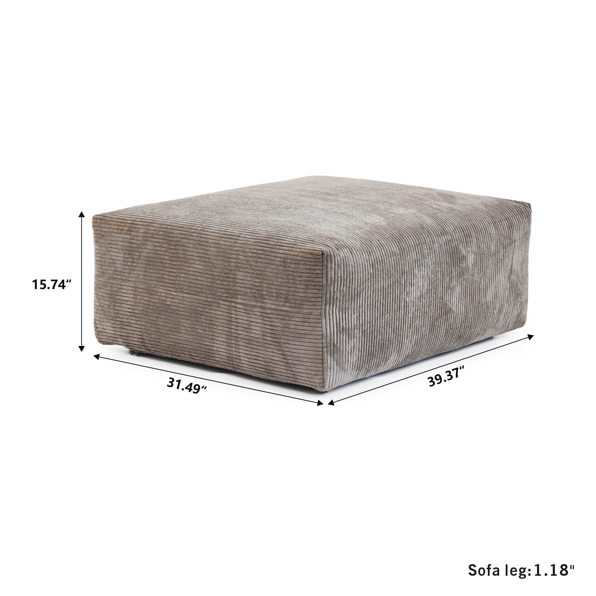 bokifol Modern Sectional Sofa Couch Floor Sofa for Bedroom,Living Room,Apartment and Small Space,Ottoman,Brown