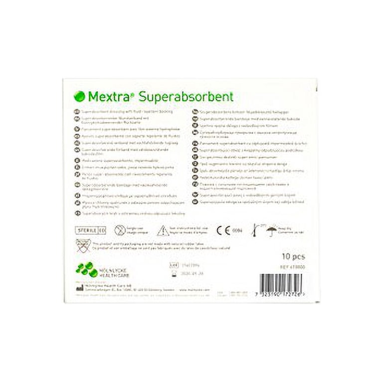 Mextra Wound Dressings Mextra Superabsorbent Wound Dressing - 5x5 Inch Box Of ...