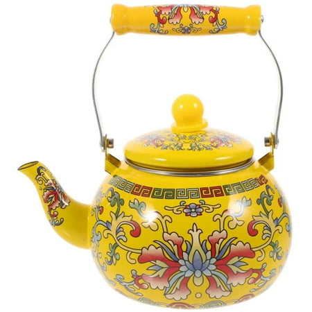 

XEJEANG Doitool Large 2.2L Ceramic Enamel Floral Tea Kettle - Beautiful Porcelain Enameled Teakettle for Stovetop - Hot Water Pot - Elegant Teapot