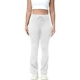thumbnail image 5 of XFLWAM Women's Workout Leggings with Pockets Stretchy High Waisted Cargo Pants Gym Yoga No Front Seam Leggings White M, 5 of 9