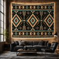 thumbnail image 6 of Diamond Geometric Pattern on Dark Woven Fabric, Moody Boho Style for Boho Decor Lovers, Southwestern Wall Decor, Housewarming Gift, Tapestry Wall Hanging for Bedroom and Dorm, 6 of 7
