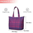 thumbnail image 4 of Pink Purple Checkered Pattern Travel Tote Bags for Women Carry On,Large Weekender Bags for Women Travel,Multi Functional Duffle Bag for Work,Shopping,Sports, 4 of 5