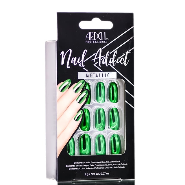 Conjunto de uñas artificiales Ardell Nail Addict Verde Metálico