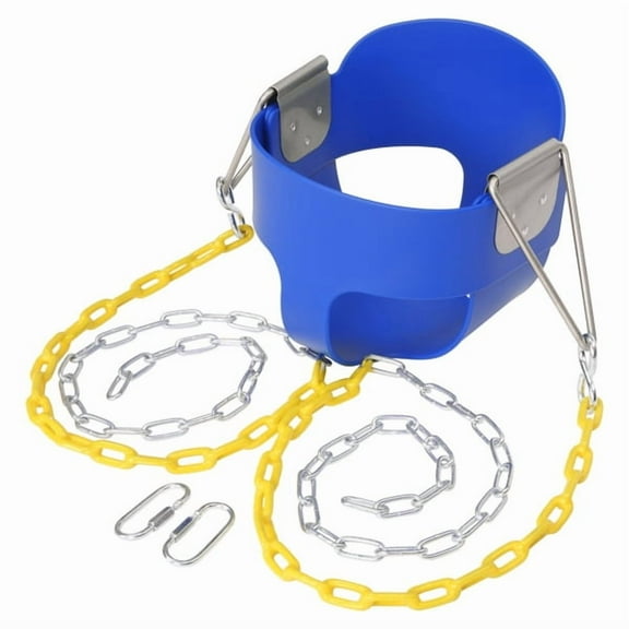 Toddler High Back Full Bucket Swing Seat Kids Swing Set Accessories with 66 in Coated Chain,2PCS Snap Hooks Support 660lb