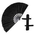thumbnail image 1 of Plegable Glitter no Kung Fu Fan 13 pulgadas Radio para club de baile Ligero Negro, 1 of 8
