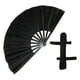 thumbnail image 1 of Abanico chino de Kung Fu plegable con purpurina y marco de PP, radio de 33 cm, para fiestas y carnavales Negro, 1 of 9