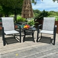 thumbnail image 2 of Lisonu Heavy-Duty Patio Chairs Set of 2, 400 LBS Capacity All-Weather Outdoor Dining Chairs, Rust-Proof E-Coated Metal Frame for Garden & Deck, Black & Gray, 2 of 13