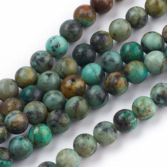 5pcs Natural African Turquoise(Jasper) Beads Strands Round 6mm Hole: 1mm about 57~60pcs/strand 15 inch