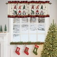 thumbnail image 4 of Christmas Gnome Valance Curtain for Windows Xmas Dwarfs Floral Snowflakes Retro Linen Plaid Curtain Valances Short Window Treatments Panels for Kitchen Bathroom Laundry Room Basement 54 x 18 Inch, 4 of 7
