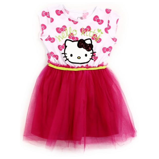 Hello Kitty Girls' Allover Print Casual Tutu Dress (Toddler Girls ...