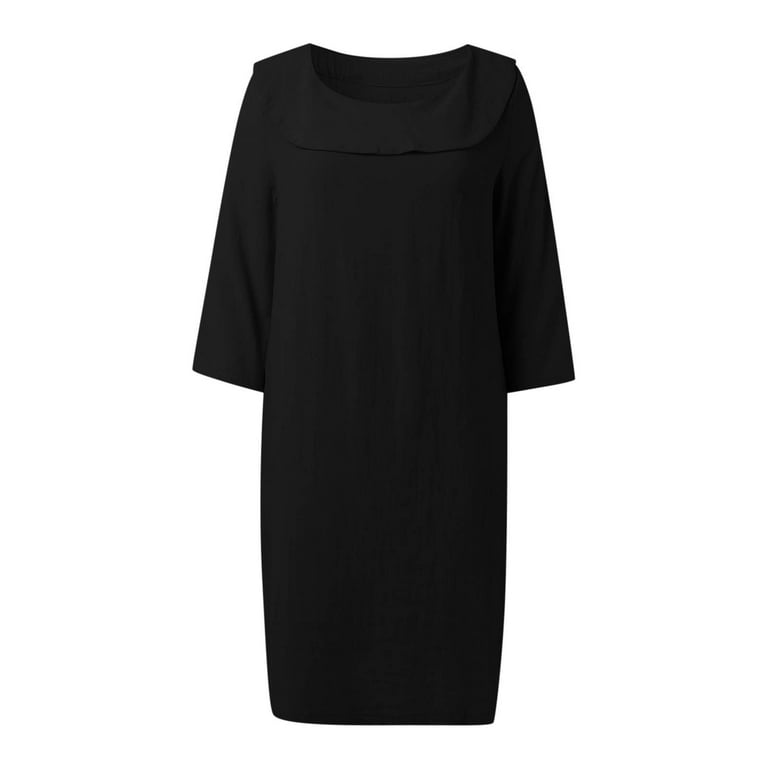 Summer Dresses For Women 2024 Women's Short Sleeve Dress Round Neck Casual  Smock Summer Mini Dresses Evening Gown Long Sleeve Tuxedo Buttons Satin Two  Piece Dress for Women Formal Long Outfits for -