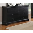 thumbnail image 4 of Modern Plywood 4pcs Bedroom Set Black California king Size Bed Dresser Mirror Nightstand Button tuft Finish, 4 of 7