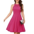 thumbnail image 1 of Vestido Bbonlinedress, estilo halter en forma de A, color rosa intenso, para mujer, 1 of 6