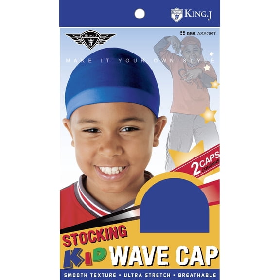 KING J KID STOCKING WAVE CAP ASST COLORS (2 CAPS) #58