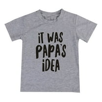 Fimkaul Girls Tops T Shirts Children Unisex Spring Summer Active Fashion Daily Daily Indoor Outdoor Print Short Sleeve Tshirt Clothing Boys T-shirts Baby Clothes Gray