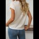 thumbnail image 4 of Camisetas de Mujer Elegantes, Informales, de Corta, con Bloques de Color, A Rayas y Cuello Redondo, Color Albaricoque L, 4 of 10
