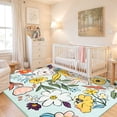 thumbnail image 2 of Wondo Washable Non-Slip 4x6 Floral Area Rug - Soft Green Low Pile Floor Carpet with Botanical Big Flower Design for Girls Bedroom, Living Room, Dining Room, Kids Classroom Office, 2 of 9