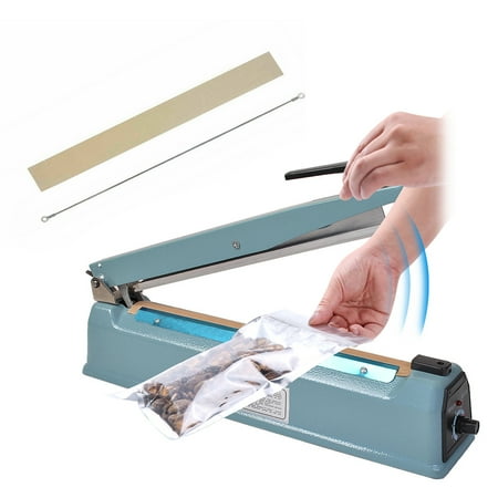Bag Sealer Impulse Manual - Costway 8'' Heat Sealing Impulse Manual Sealer Machine Poly Tubing Plastic Bag 2X Teflon