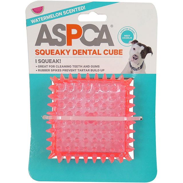 Aspca 2.5" Grinçant Cube Dentaire Chien Jouet Rose