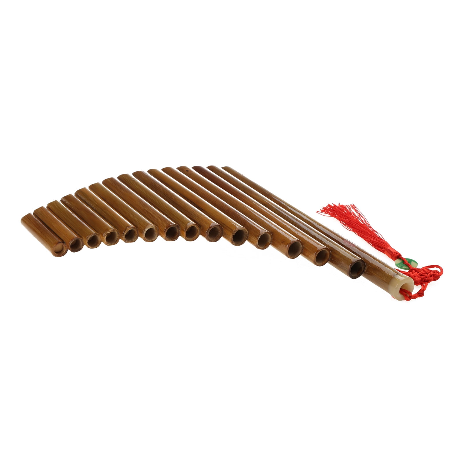 15 Pipes Traditional Brown Pan Flute G for Key Chinese Musical Instrument Pan Pipes Woodwind Instrument