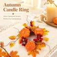 thumbnail image 6 of Aurorax Fall Candle Holders,Fall Candle Ring Wreath with Berries Pumpkin Rustic 14" Thanksgiving Harvest Decor Table Centerpiece, 6 of 7