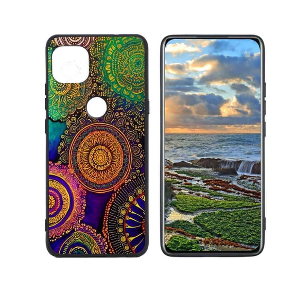 Colorful-Mandala-37 Phone Case, Degined for Motorola G 5G Case Men Women, Flexible Silicone Shockproof Case for Motorola G 5G