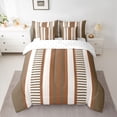 thumbnail image 2 of Homewish Geometric Stripes 7-Piece Twin Bedding Sets,Modern Abstract Geometric Bedding Comforter Set,Beige Brown Sheet Sets For Men Women,Super Cozy Room Decor Reversible, 2 of 8