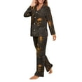 thumbnail image 3 of Garronmavis Black Skull Rose Halloween Pajamas Set Women Long Sleeve Pjs Sleepwear Button Down Top Halloween Pj Pants with Pocket Loungewear Night Suits, 3 of 7
