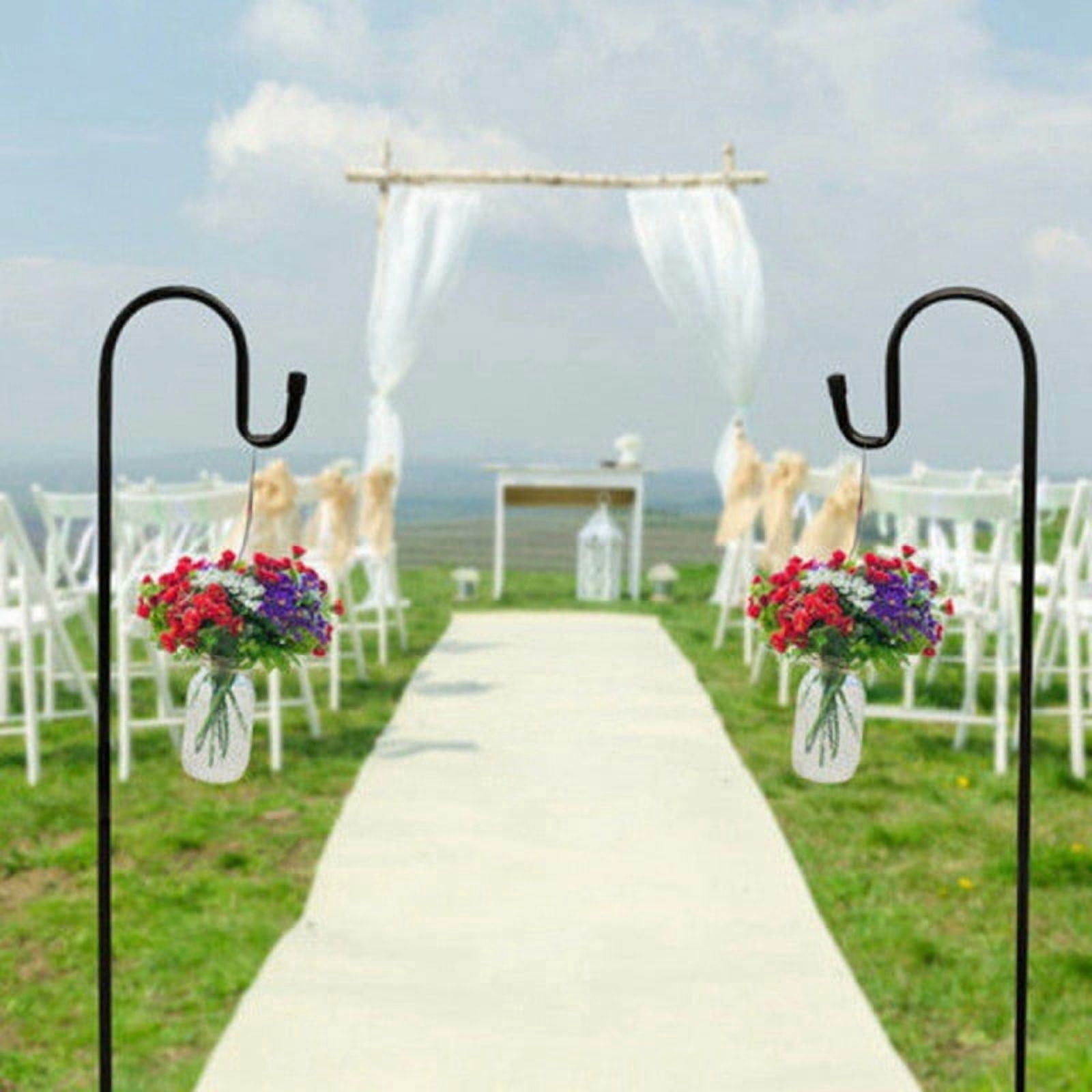 3pcs 48inch Outdoor Shepherd'S Hook, Heavy Duty Bird Feeder Post for Hanging Lanterns, Bird Feeders with 5-Foot Base