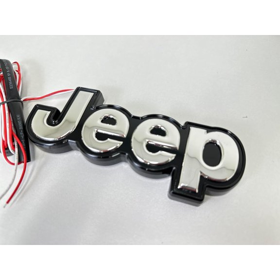 Autojeweler Jeep LED Tailgate Emblem (2014–2018) , Chrome  - Dual-Intensity Red LEDs