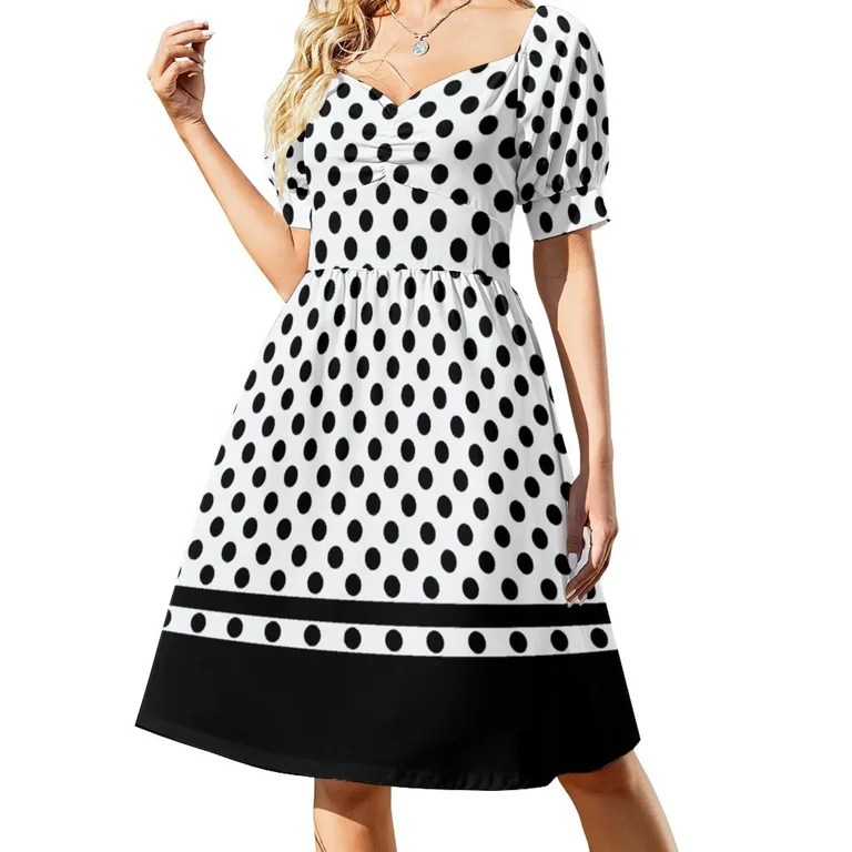 White and Black Polka Dots Pattern Sleeveless Dress women's luxury party dress dresses summer woman 2024 - Walmart.com White and Black Polka Dots Pattern Sleeveless Dress women's luxury party dress dresses summer woman 2024 - Walmart.com