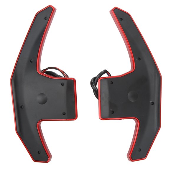 LED Paddle Shifter, 165mm Steering Wheel Shift Paddle Precise Shift 11 LED Light Adjustable LED Performance APP with OBD Box Connection Cable for Vehicle Red