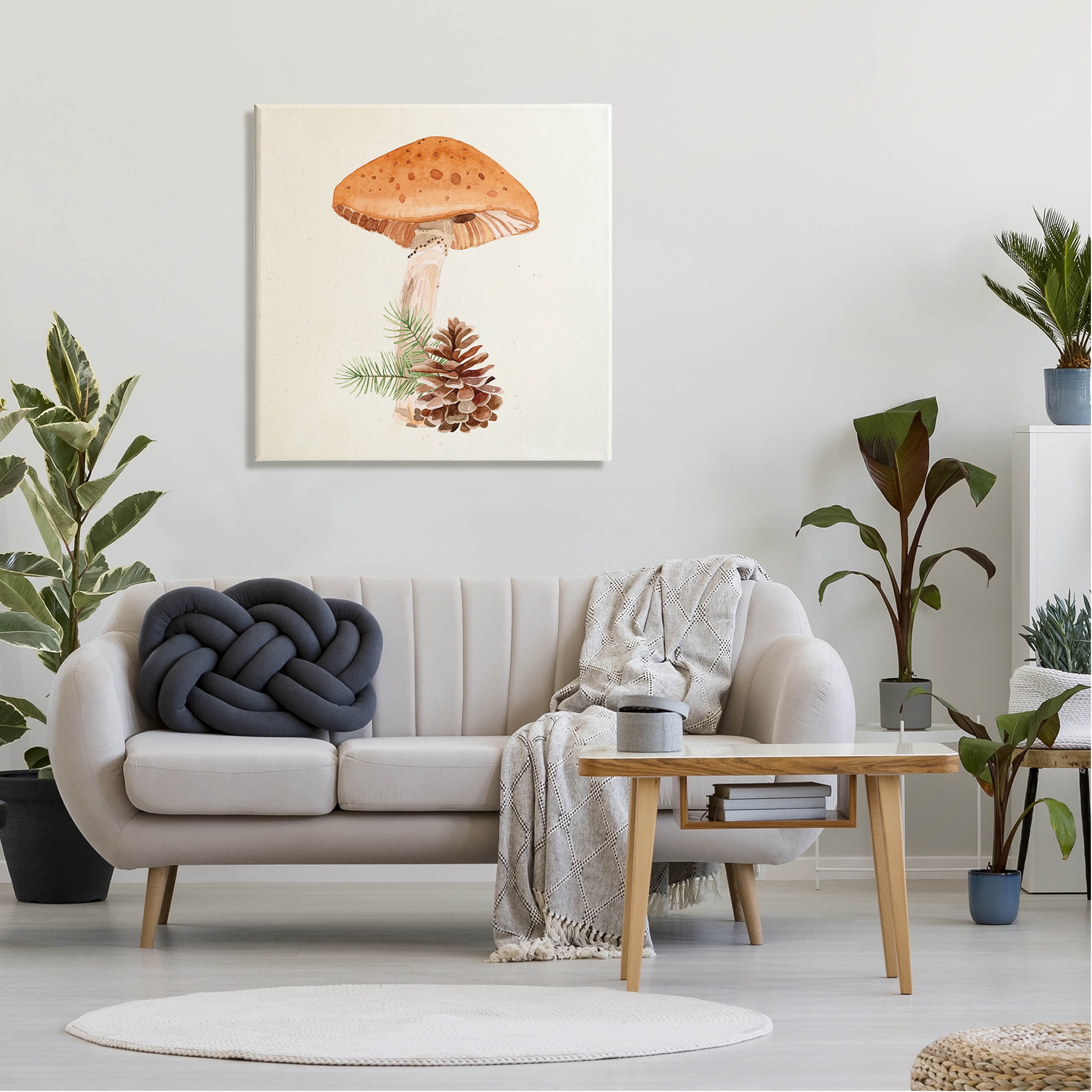 Mushroom Pinecone Botanicals Botanical & Floral Graphic Art Gallery Wrapped Canvas Print Wall Art