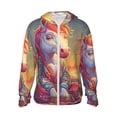 thumbnail image 1 of Fotbe Meditating Cute Horse Chaqueta con Protección Solar UPF 50+ para Hombre y Mujer, Camisa con Capucha y Bolsillos-Large, 1 of 7