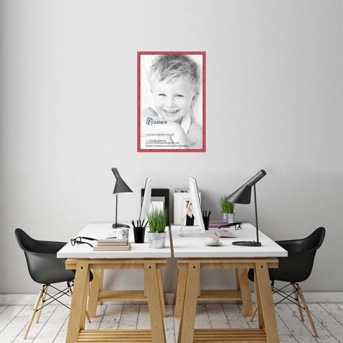 ArtToFrames 18x24 Inch Satin White Picture Frame, This White Wood Poster Frame is Great for Your Art or Photos, Comes with 060 Plexi Glass (4655)
