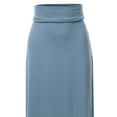thumbnail image 4 of A2Y Women's Basic Foldable High Waist Floor Length Maxi Skirts Cement 2XL, 4 of 5