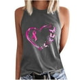 thumbnail image 3 of VKOYWKM Breast Cancer Survivor Tank Tops for Women Pink Ribbon Print Breast Cancer Awareness Tank Top Sleeveless Crew Neck Fight Cancer Shirts Vest Tops, 3 of 5