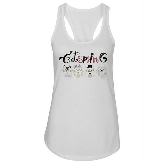 Cat Spring Cute Design Tank Women -Image by Shutterstock, Female x-Small