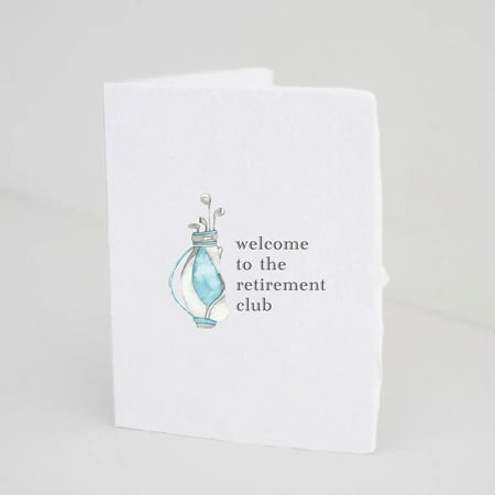 Welcome to the Retirement Club Card – Fun Watercolor Golf Design – Blank Inside, Envelope Included – Perfect Retirement Gift for Colleagues or Friends