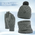 thumbnail image 4 of CSChome Hat Scarf Gloves Set Winter Hat Scarf Set - 3 Pcs Unisex Thick Warm Elastic Non-Slip Windproof, 4 of 7