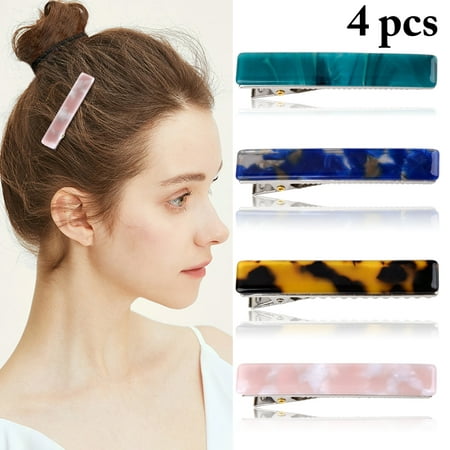 4PCS Hair Clip, Justdolife Simple Decorative Natural Texture Hair Barrette Hair Pin Grips Accessories for Women