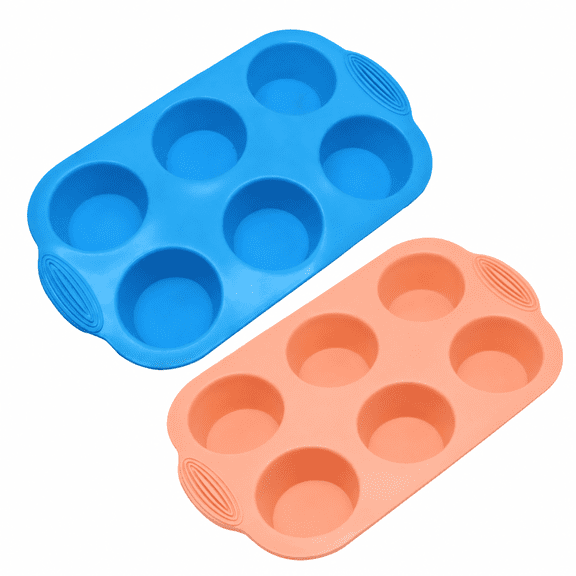 RAIRSKY 2026 New Jumbo Muffin Pan Large Muffin Pan 6 Cup Jumbo Muffin for Baking Silicone Non Stick for Baking,Cupcakes,Muffins,Kitchen