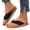 Black, variant on Women's Crochet Lace Flip Flops 2026 Boho Comfortable Thong Sandals with Flat Sole for Summer Beach Wear Camel 9 Wide