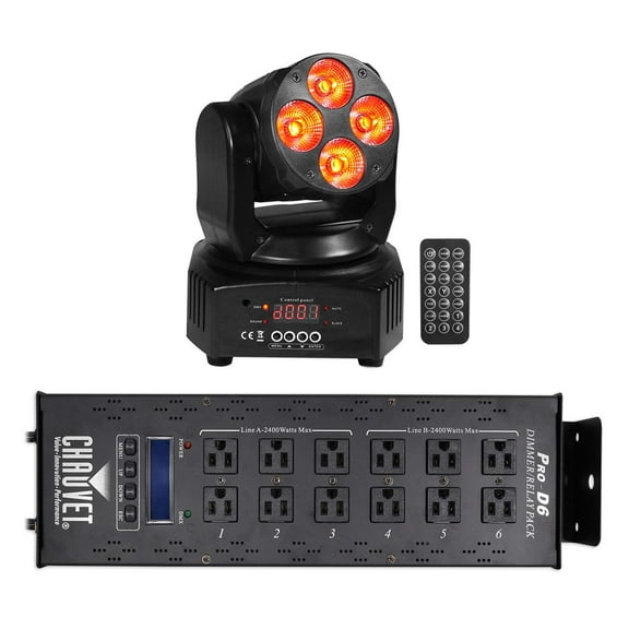 Chauvet PRO-D6 6 Ch 20A DMX-512 Dimmer Switch Pack 115V and 230V Moving Head