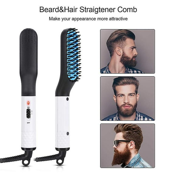 Multi-function Portable Mini Beard Straightening Comb Men Fast Hair Straightener Brush Set Curling Ceramic Iron Hair Straighter