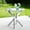 Chrome + Glass+Metal, variant on Dining Table with cross metal leg and tempered glass,Modern Space Saving Kitchen Table for Living Room,chrome legs