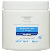 Equate Beauty Moisturizing Cream with Ceramides and Hyaluronic Acid, Normal to Dry Skin 16 oz