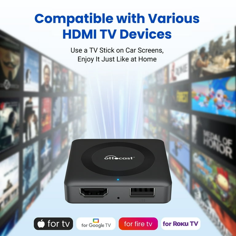 Car TV Mate Max Wireless CarPlay Android Auto 2 In 1 Adapter for
