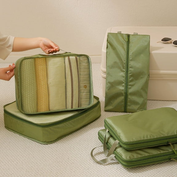 Waterproof Travel Compression Storage Pouches Set, Portable Foldable Luggage Organizer Bags, Space Saving Large Capacity Design, Durable Sacks for Clothes Shoes Luggage Packing