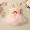 thumbnail image 2 of Preemie Newborn Infant Baby Girls Clothes Ribbed Bodysuit&nbsp; for 12-18 Months Baby Infant Baby Girl Summer Romper Dress Sleeveless Strap Mesh Tutu Skirt Backless Bodysuit, 2 of 9